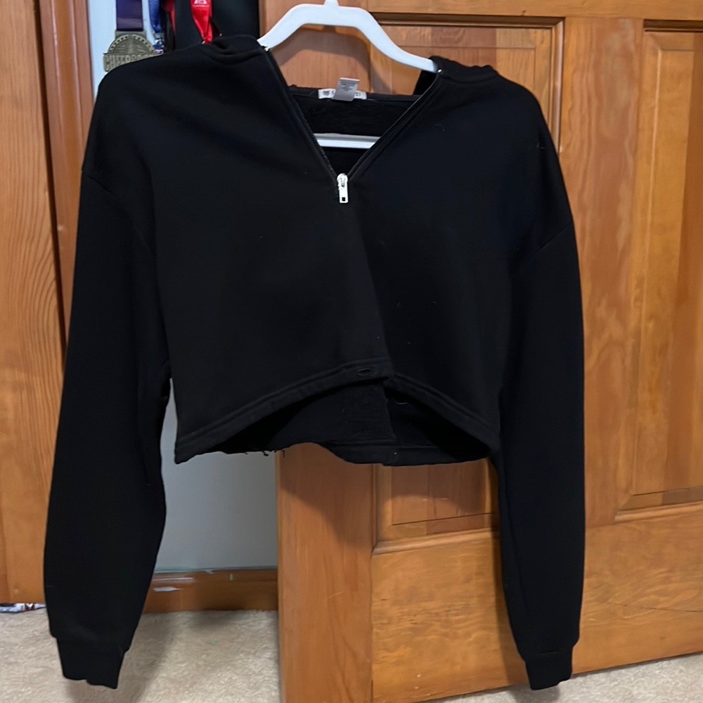 Black cropped Hoodie